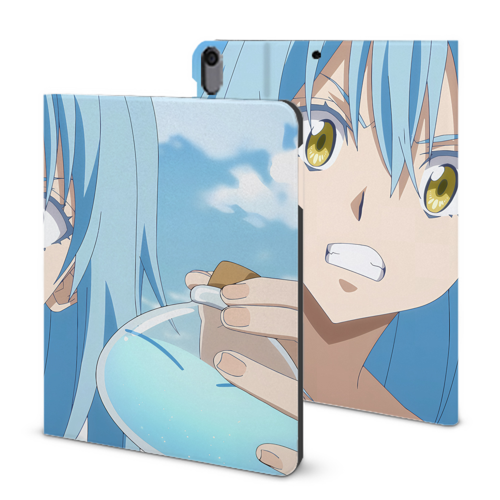 （画像用） 転スラ Regarding Reincarnated to Slime IPad ケース ブック型 PUレザー TPU 耐衝撃 軽量 薄型 ペン収納なし 全面保護 IPad 各モデル対応